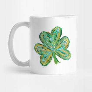 Cute St Patricks Four Leaf Clover Watercolor Mug